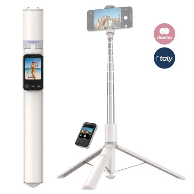 TELESIN Tripod HP Tongsis Monopod Preview Monitor Remote 1.7M - White